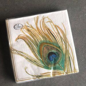 Peacock Feather Cocktail Paper Napkins